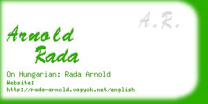 arnold rada business card